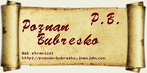 Poznan Bubreško vizit kartica